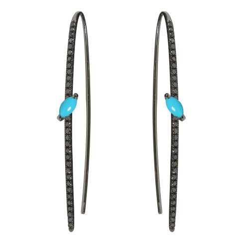 DJULA BOUCLES D'OREILLES DIAMANTS NOIRS