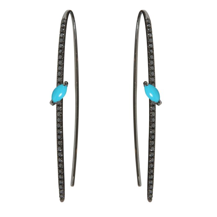 DJULA BOUCLES D'OREILLES DIAMANTS NOIRS