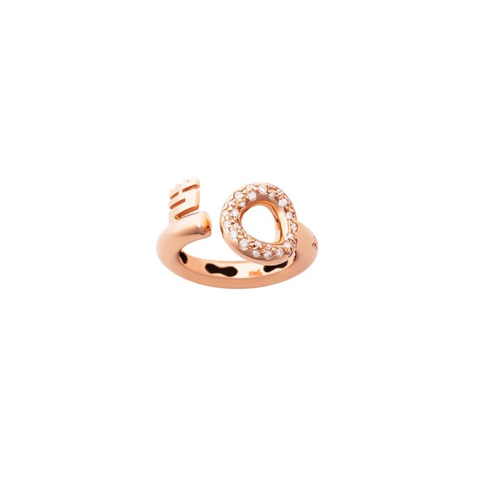 LA MARGINEDA MEDIEVAL JEWELS PINK GOLD RING WITH DIAMONDS