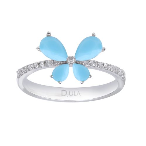 DJULA BAGUE PAPILLON 4 TURQUOISES