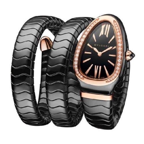 BULGARI SERPENTI SPIGA CERAMIC DIAMONDS 35MM