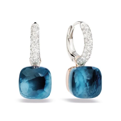 POMELLATO NUDO ORECCHINI TOPAZIO BLUE LONDON DIAMANTI