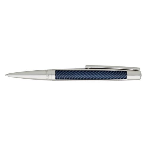 S.T. DUPONT STYLO BILLE DÉFI VIBRATION PALLADIUM BLEU