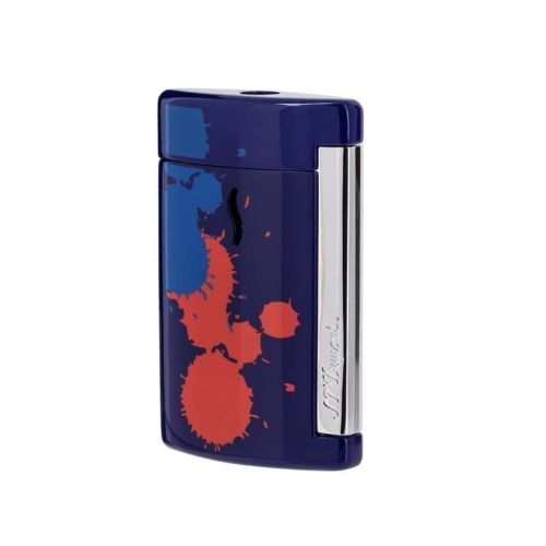 S.T DUPONT BRIQUET MINIJET BLEU SPLASH CHROME