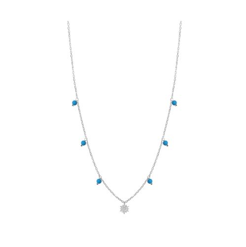 DJULA COLLIER PETIT SOLEIL TURQUOISE DIAMANTS