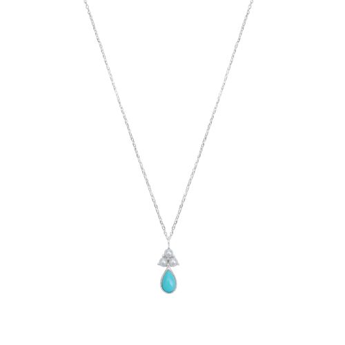 DJULA COLLIER TREFLE TURQUOISE PERLES