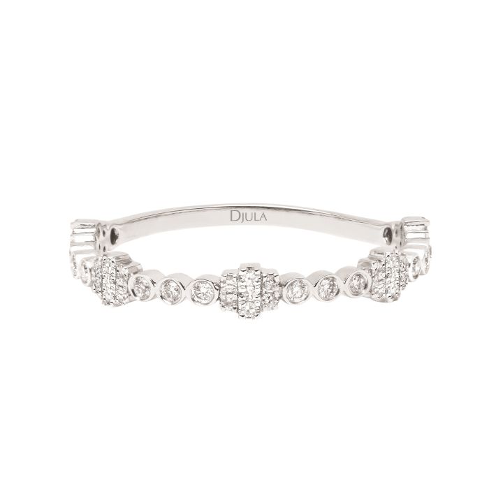 DJULA ALLIANCE FLEURETTES OR BLANC DIAMANTS