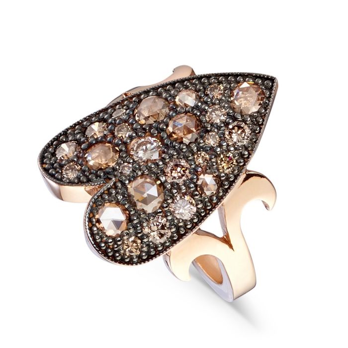 CERVERA ARABESQUE RING PINK GOLD DIAMONDS