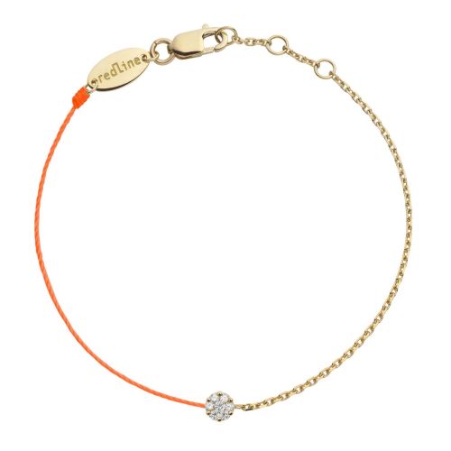 RED LINE ILLUSION DOUBLE BRACELET ORANGE FLUO DIAMANTS