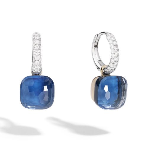 POMELLATO NUDO ORECCHINI BLUE TOPAZIO LONDON/TURCHESE E DIAMANTI