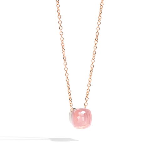 POMELLATO NUDO COLLANA QUARZO ROSA E CHALCEDONY