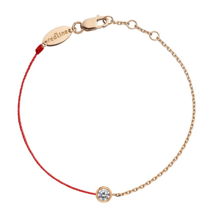 RED LINE ILLUSION DOUBLE BRACELET ROUGE OR ROSE DIAMANTS