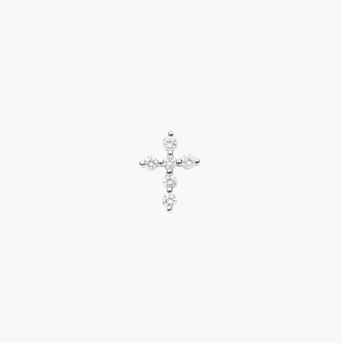 DJULA PIERCING CROSS OR BLANC DIAMANTS