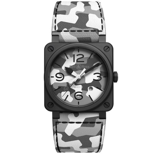 BELL & ROSS BR03-92  WHITE CAMO 42MM LTD EDITION 999 PCS