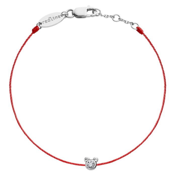 RED LINE MINI PURE BEAR BRACELET OR BLANC DIAMANT