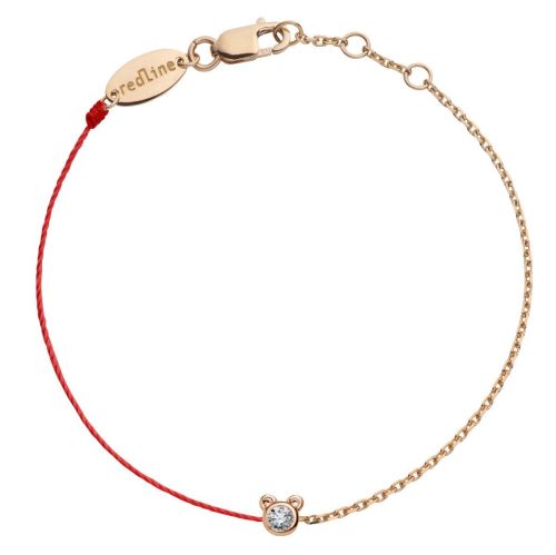 RED LINE MINI PURE BEAR DOUBLE BRACELET OR ROSE DIAMANT