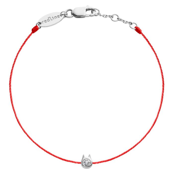 RED LINE MINI PURE CHAT MINI BRACELET OR BLANC DIAMANT