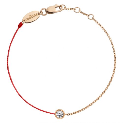 RED LINE PURE DOUBLE BRACELET OR ROSE DIAMANT