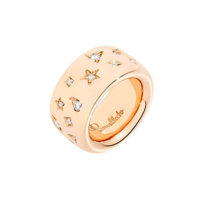 POMELLATO ICONICA ANELLO MAXI ORO ROSA E DIAMANTI