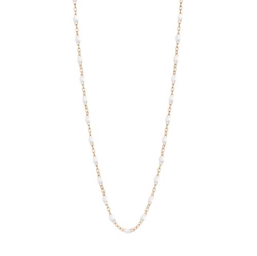 GIGI CLASSIQUE COLLIER OR ROSE BLANCHE 42CM