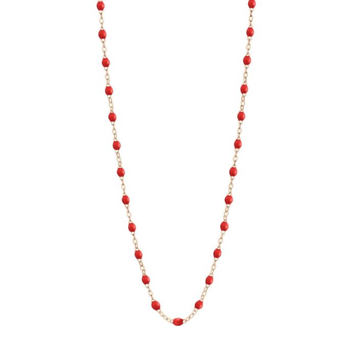 GIGI CLASSIQUE COLLIER OR ROSE COQUELICOT 42CM