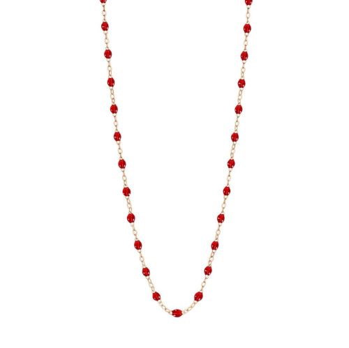 GIGI CLASSIQUE COLLIER OR ROSE ROUGE RUBIS 42CM