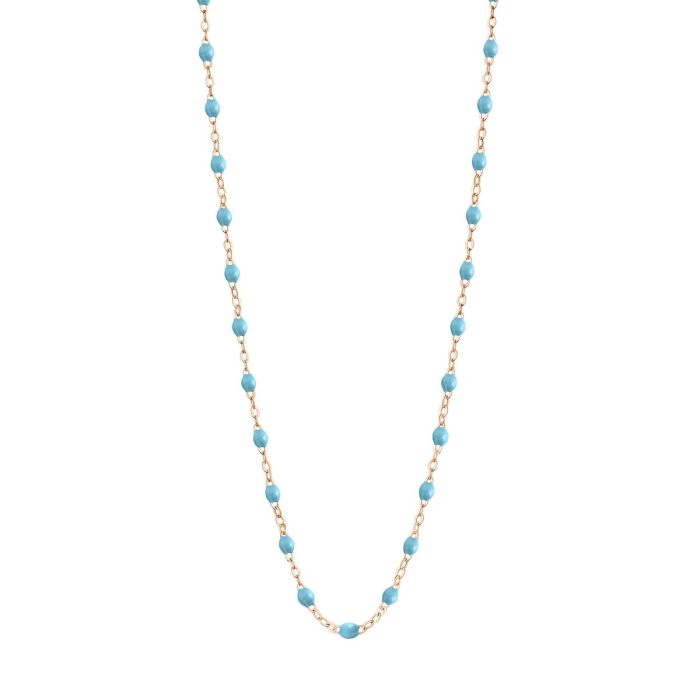 GIGI CLASSIQUE COLLIER OR ROSE TURQUOISE 42CM