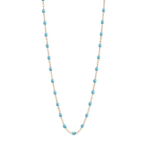 GIGI CLASSIQUE COLLIER OR ROSE TURQUOISE 42CM