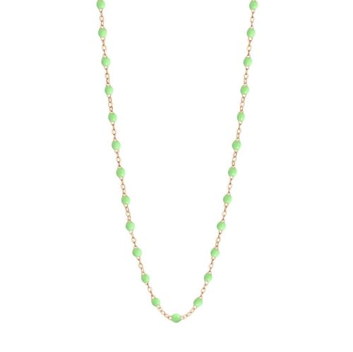 GIGI CLASSIQUE COLLIER OR ROSE VERT ANIS 42CM