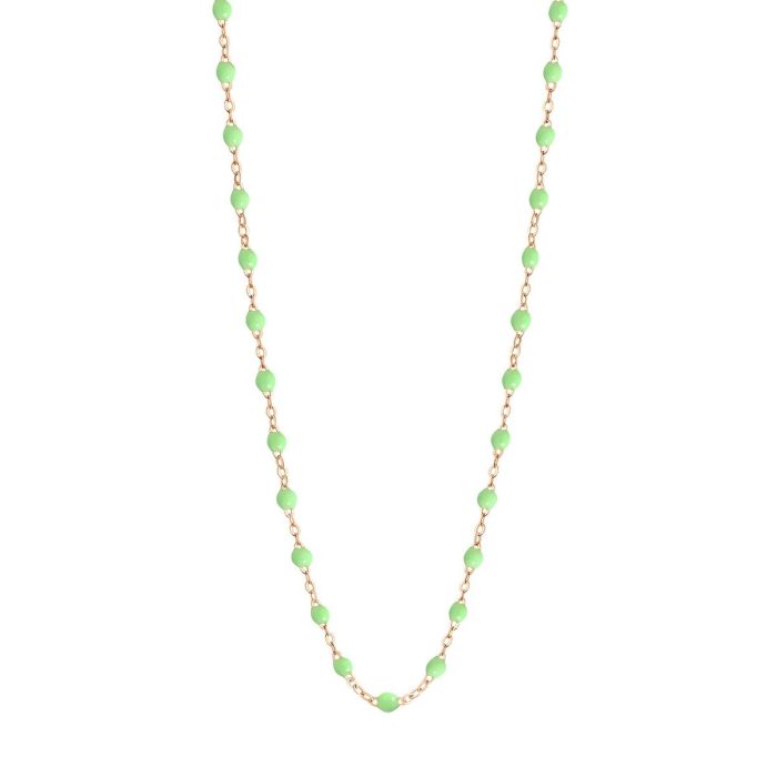 GIGI CLASSIQUE COLLIER OR ROSE VERT ANIS 42CM