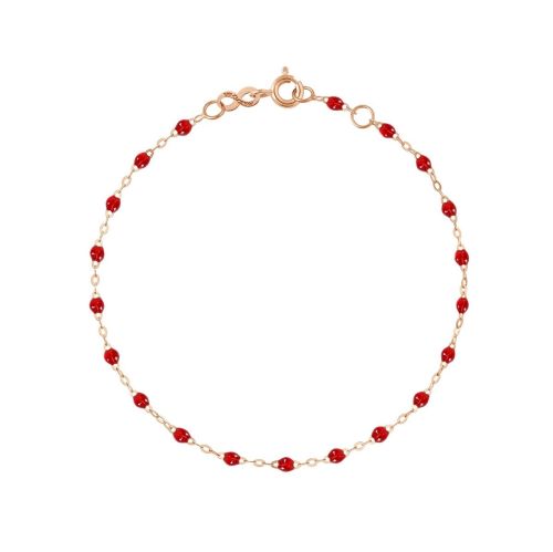 GIGI CLASSIQUE BRACELET OR ROSE ROUGE RUBIS 17CM