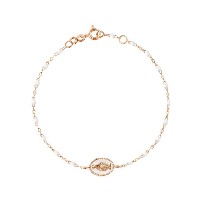 GIGI CLASSIQUE BRACELET OR ROSE MADONE BLANCHE 17CM