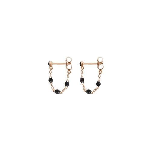 GIGI CLASSIQUE BOUCLES D'OREILLES OR ROSE NOIRE