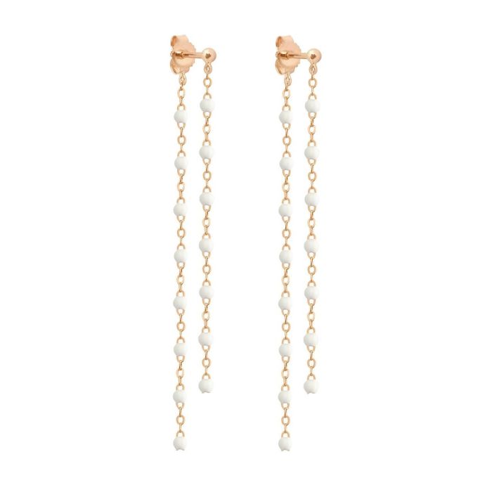 GIGI CLASSIQUE BOUCLES D'OREILLES OR ROSE BLANCHE