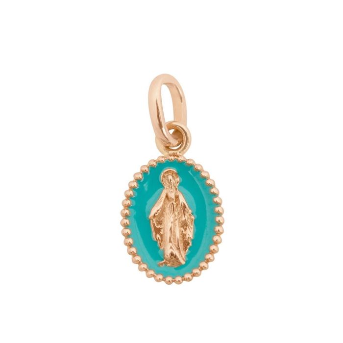 GIGI PENDENTIF OR ROSE MADONE TURQUOISE VERT