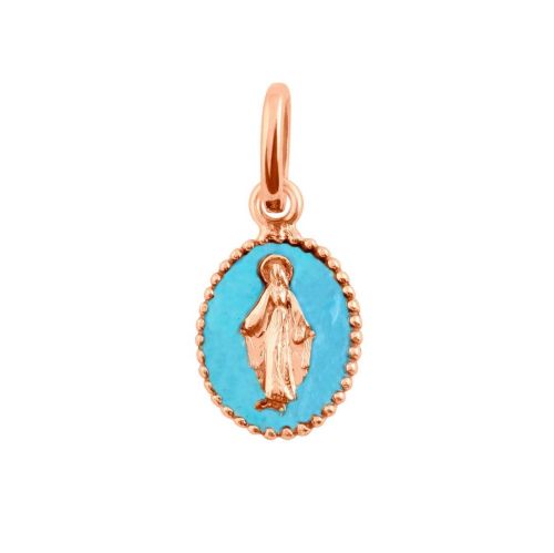 GIGI PENDENTIF OR ROSE MADONE TURQUOISE