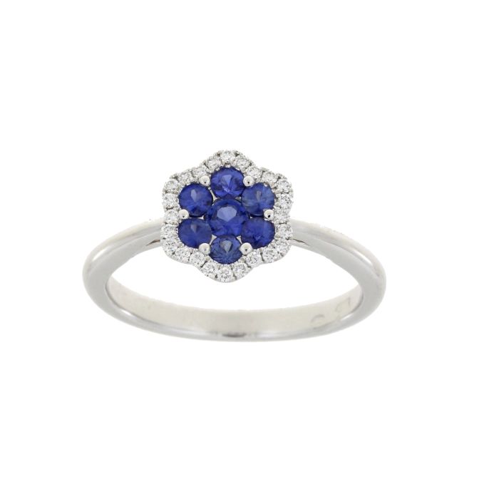 PONS & BARTUMEU ANELL OR BLANC SAFIR BLAU DIAMANTS