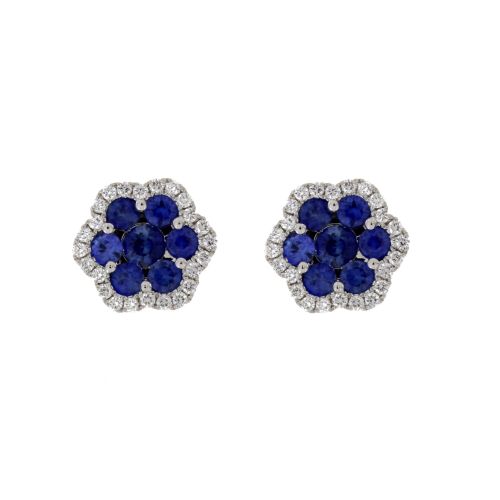 PONS & BARTUMEU ARRACADES OR BLANC SAFIR BLAU DIAMANTS