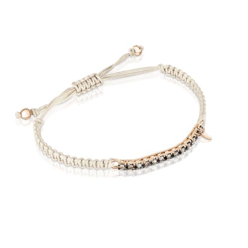 CERVERA TWISTED PINK GOLD BRACELET BROWN DIAMONDS