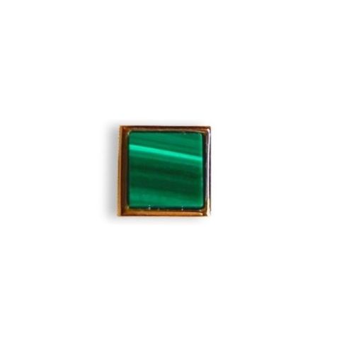 CERVERA CHIC WINTER PINK GOLD SINGLE EARRING MALACHITE