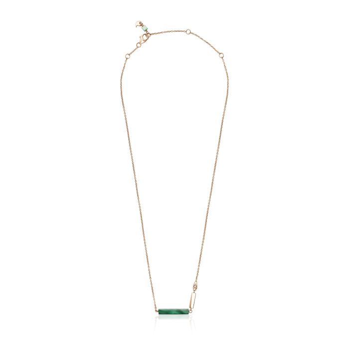 CERVERA CHIC WINTER PINK GOLD NECKLACE MALACHITE DIAMOND