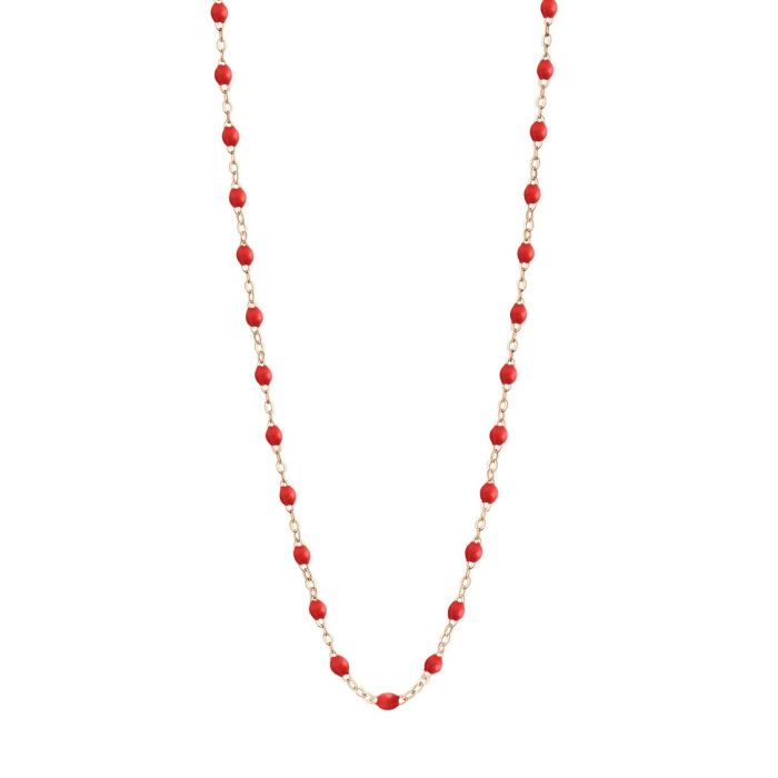 GIGI CLASSIQUE COLLIER OR ROSE COQUELICOT 50CM