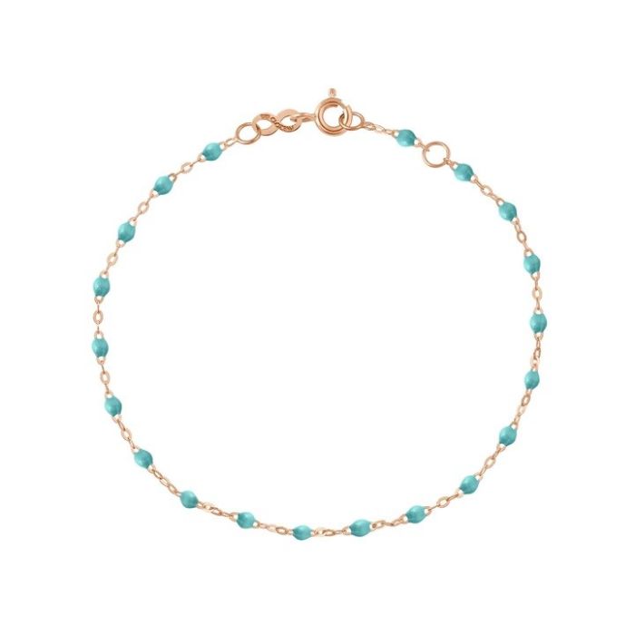 GIGI CLASSIQUE BRACELET OR ROSE VERT TURQUOISE 18CM