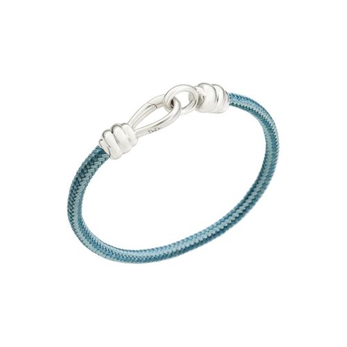 DODO BRACCIALE NODO AZZURRO E CELESTE ARGENTO