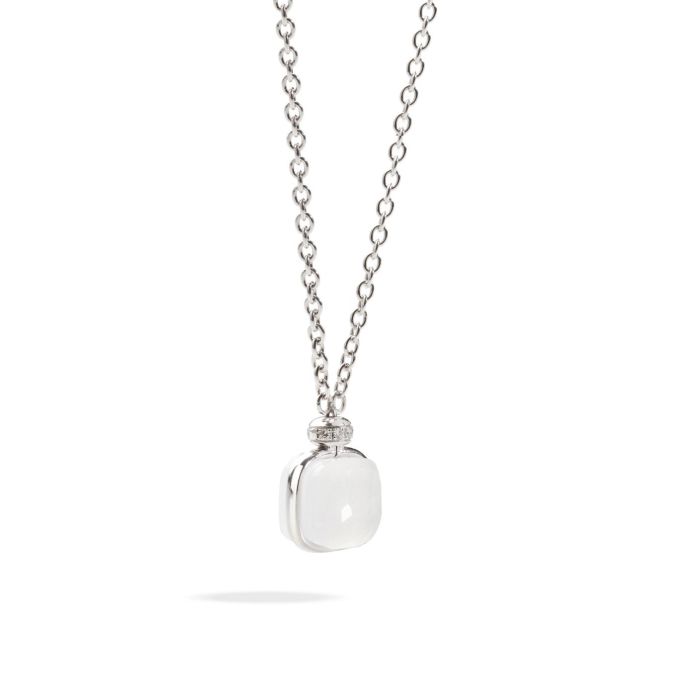 POMELLATO NUDO COLLANA QUARTZ MILKY E DIAMANTI