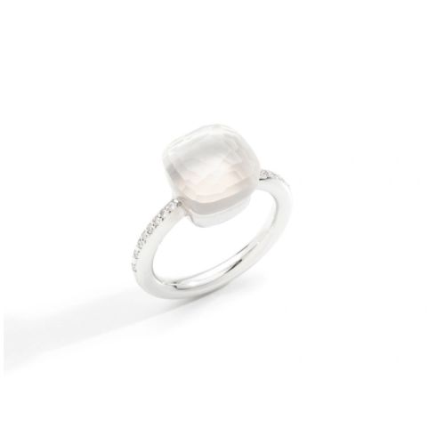 POMELLATO NUDO MEDIUM ANELLO QUARTZ MILKY DIAMANTI