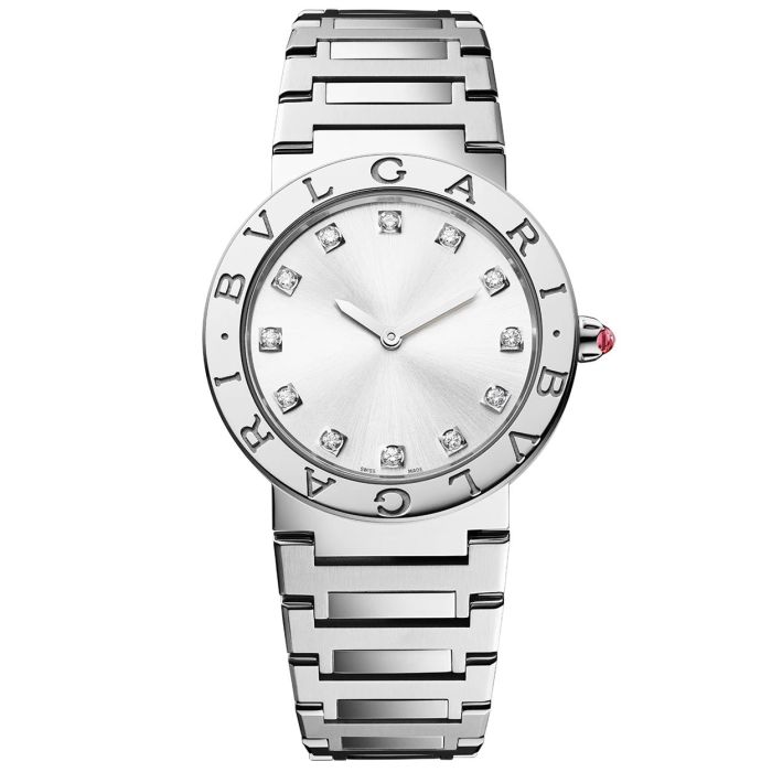 BULGARI BULGARI 33MM SILVER DIAMONDS