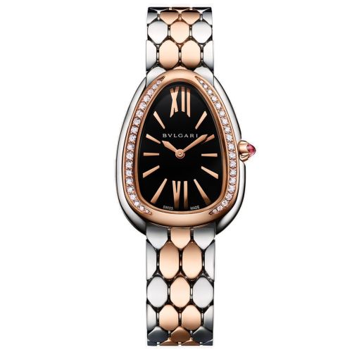 BULGARI SERPENTI SEDUTTORI 33MM STEEL PINK GOLD DIAMONDS