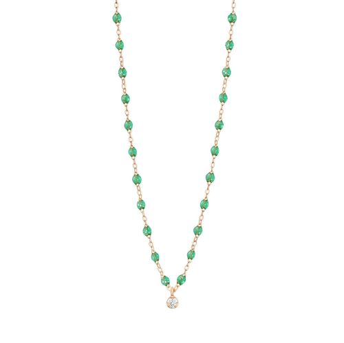 GIGI CLASSIQUE COLLIER OR ROSE MENTHE DIAMANT 42CM