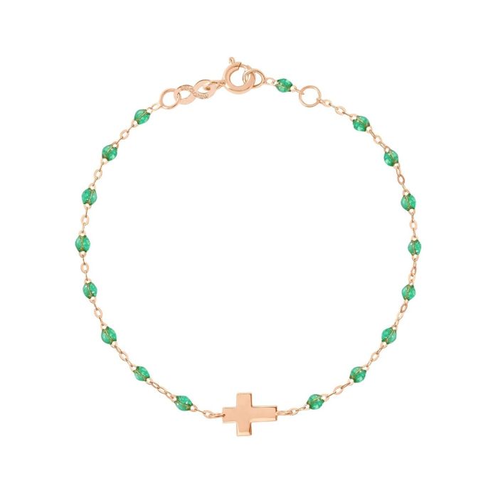 GIGI MADONE BRACELET OR ROSE MENTHE CROIX 17CM